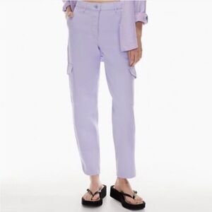 Aritzia Wilfred free modern utility pants light purple lavender size 4